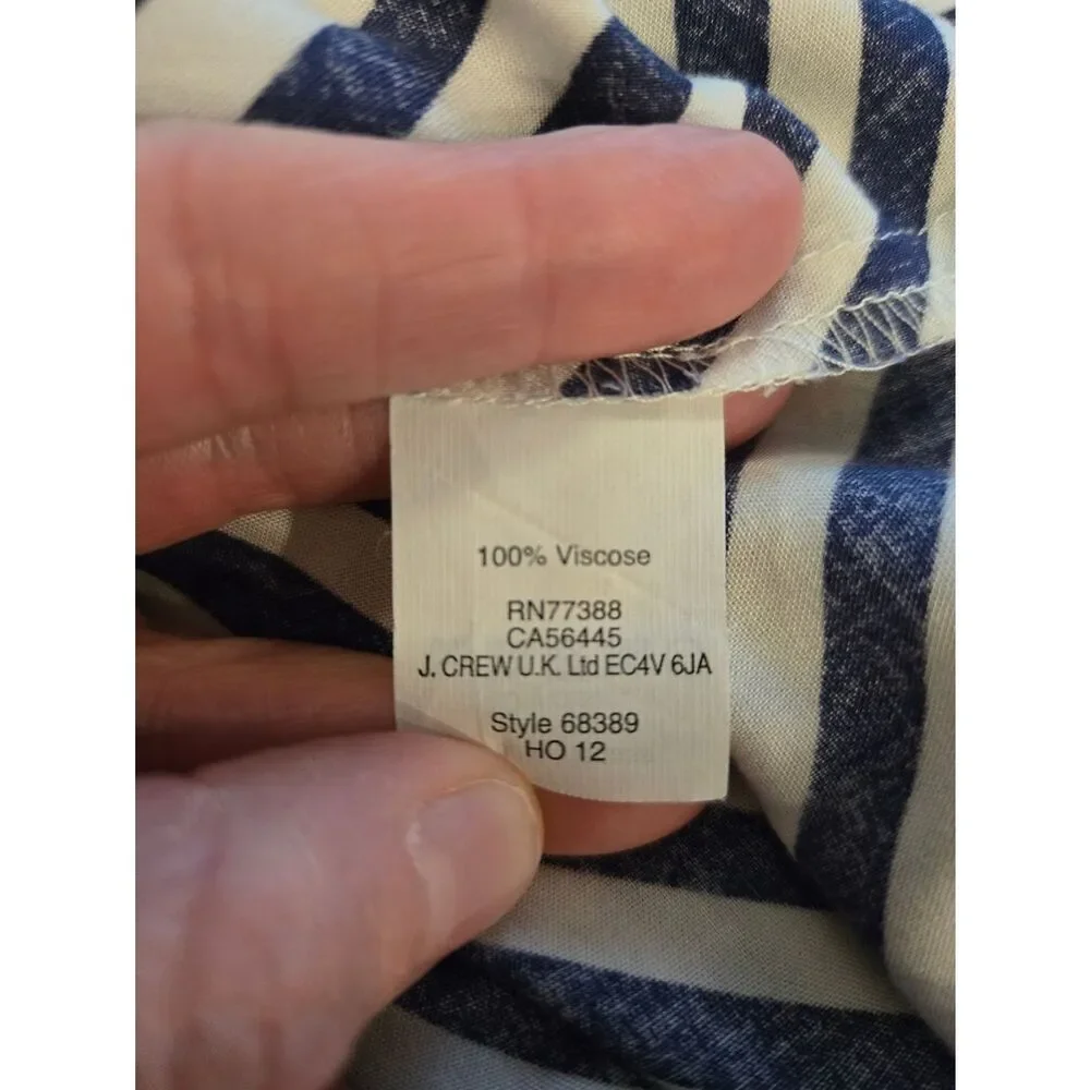 EC J.CREW NAVY BLUE & WHITE STRIPED DRESS W/POCKETS SZ.6